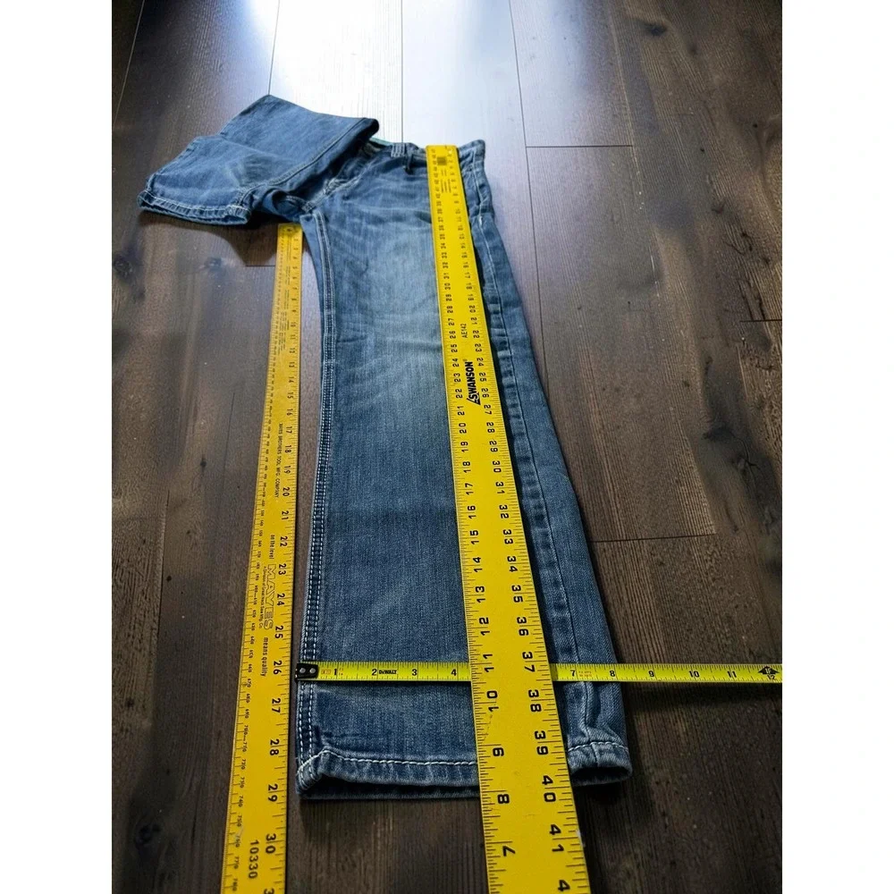 Rock and Roll Denim Revolver Straight Jeans Mens 33x32 Blue Slim Fit Western
